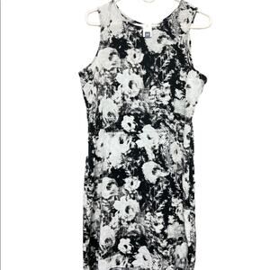 GAP Women's Black and White Sleeveless Zipper Back Dress Sz M
